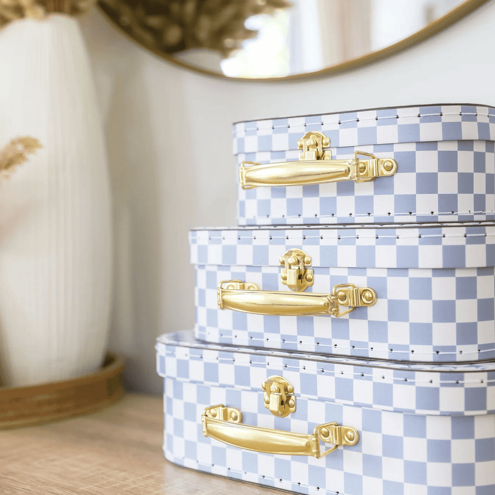 Alimrose Carry Case Set 3pcs Blue Check