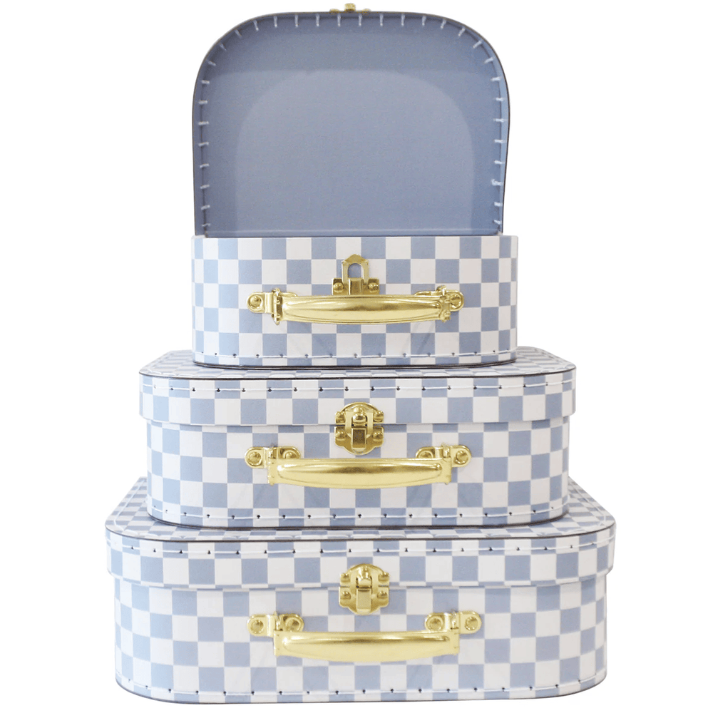 Alimrose Carry Case Set 3pcs Blue Check