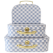 Alimrose Carry Case Set 3pcs Blue Check