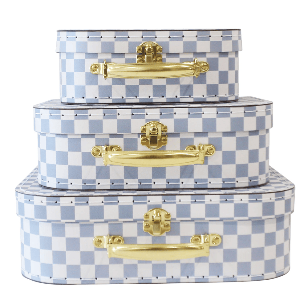 Alimrose Carry Case Set 3pcs Blue Check