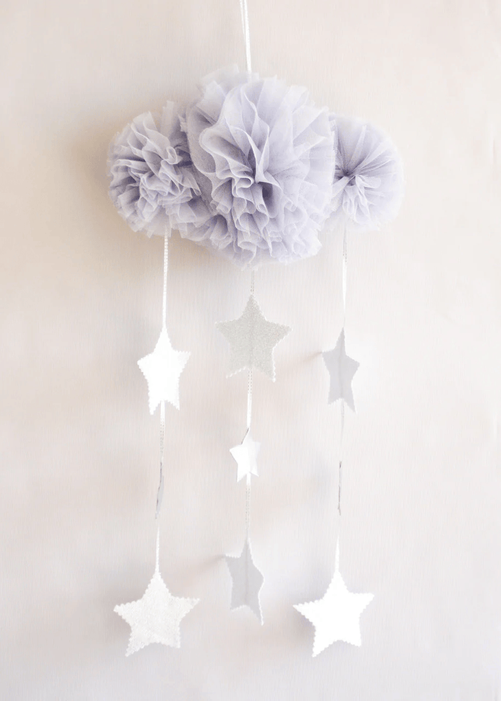 Alimrose Tulle Cloud Mobile -  Mist & Silver