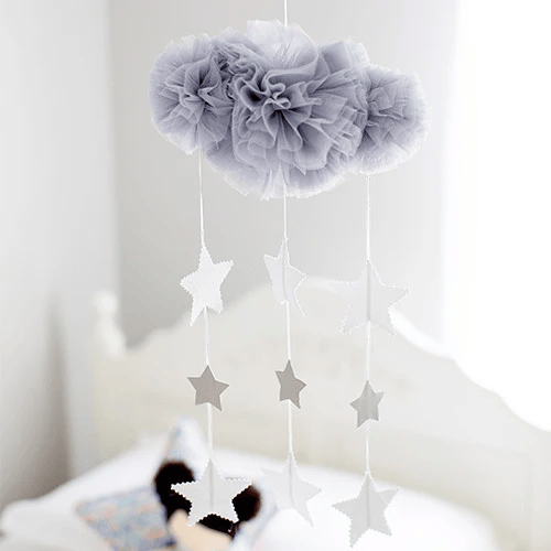 Alimrose Tulle Cloud Mobile -  Mist & Silver