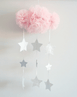 Alimrose Tulle Cloud Mobile - Pale Pink & Silver