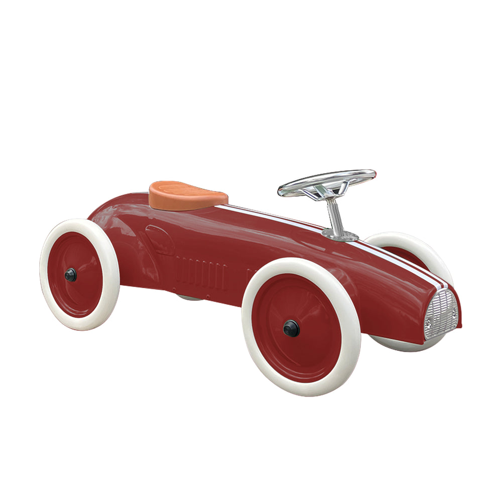 Cherry Red Ride On Steel Racer (White Wheels) POS