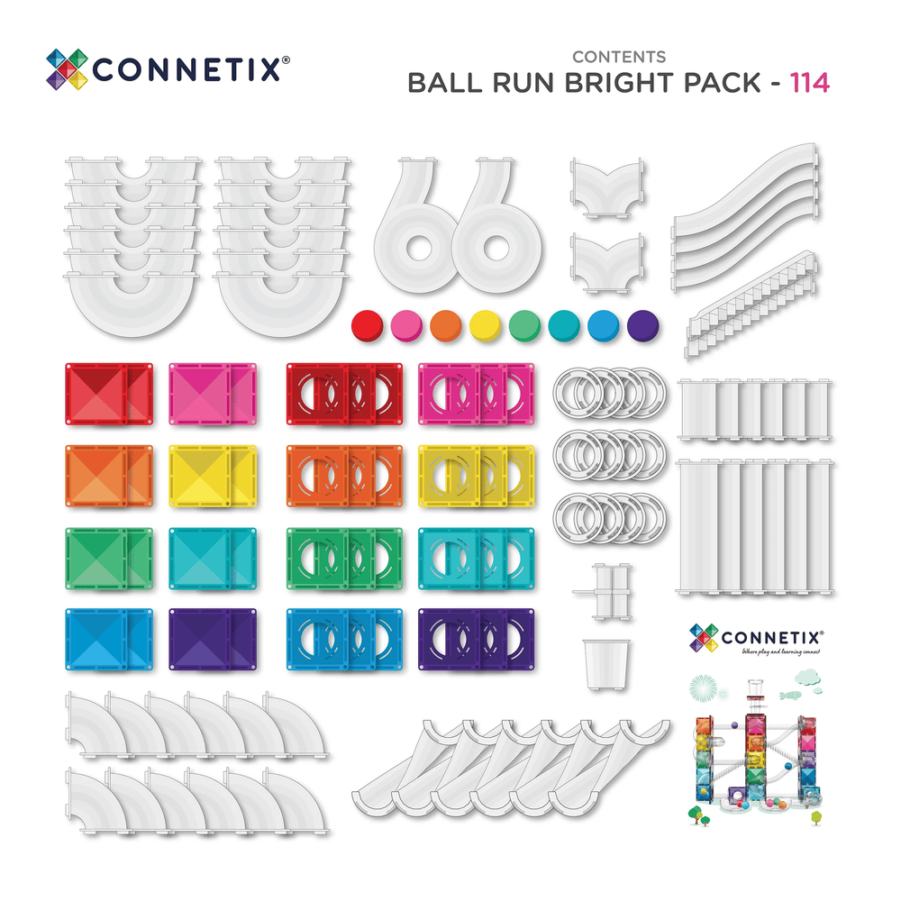 Connetix Ball Run Bright Pack 114pcs
