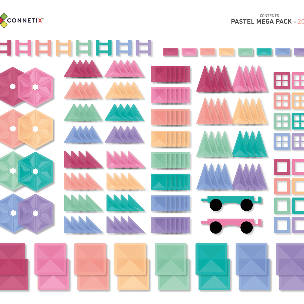 Connetix Tiles Mega Pack  Pastel  202 Piece