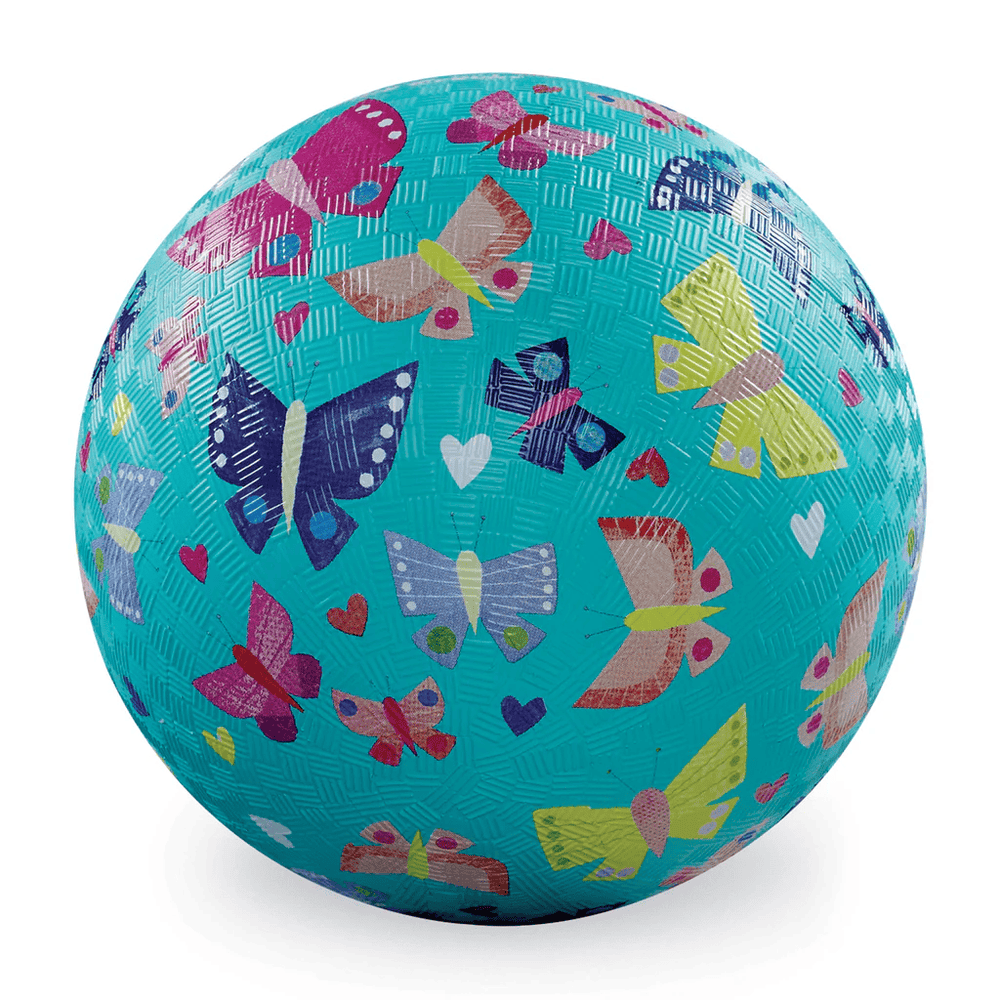 Crocodile Creek 7 Inch Playground Ball -  Butterfly Rainbow Aqua