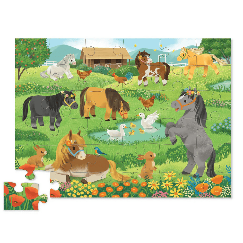 Crocodile Creek Classic Floor Puzzle 36 pc - Pretty Ponies