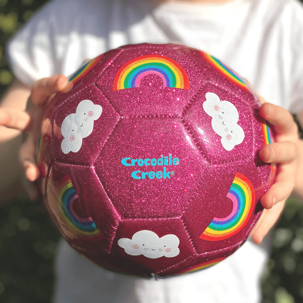 Crocodile Creek Glitter Soccer Ball - Rainbow (Size 3)