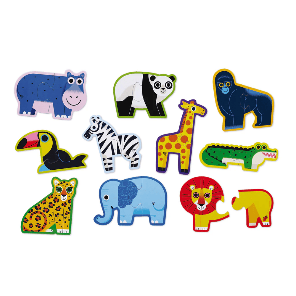 Crocodile Creek Let's Begin Puzzle 2 pc - Jungle in Box