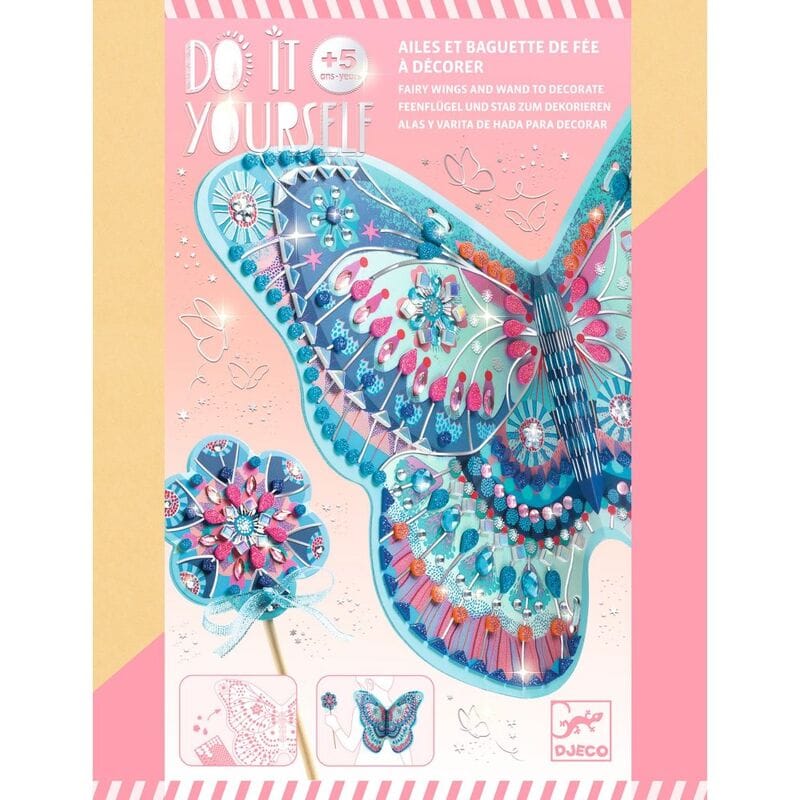 DJECO Do It Yourself Like a Fairy Wings & Wand Set