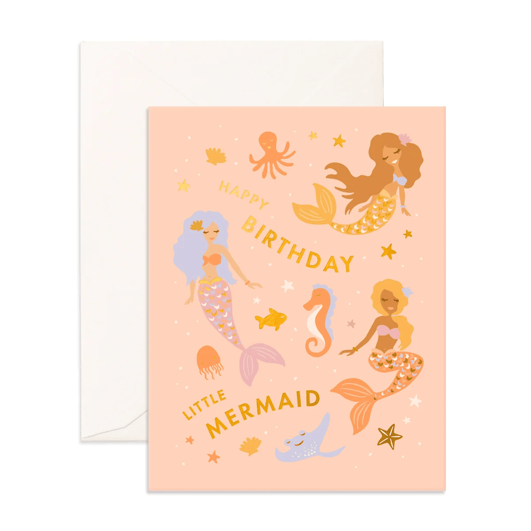 Fox & Fallow Birthday Little Mermaid Greeting Card