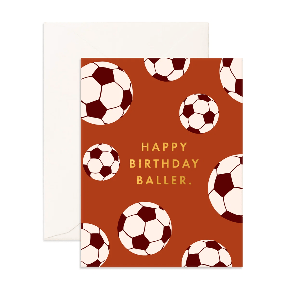 Fox & Fallow Birthday Soccer Baller Greeting Card