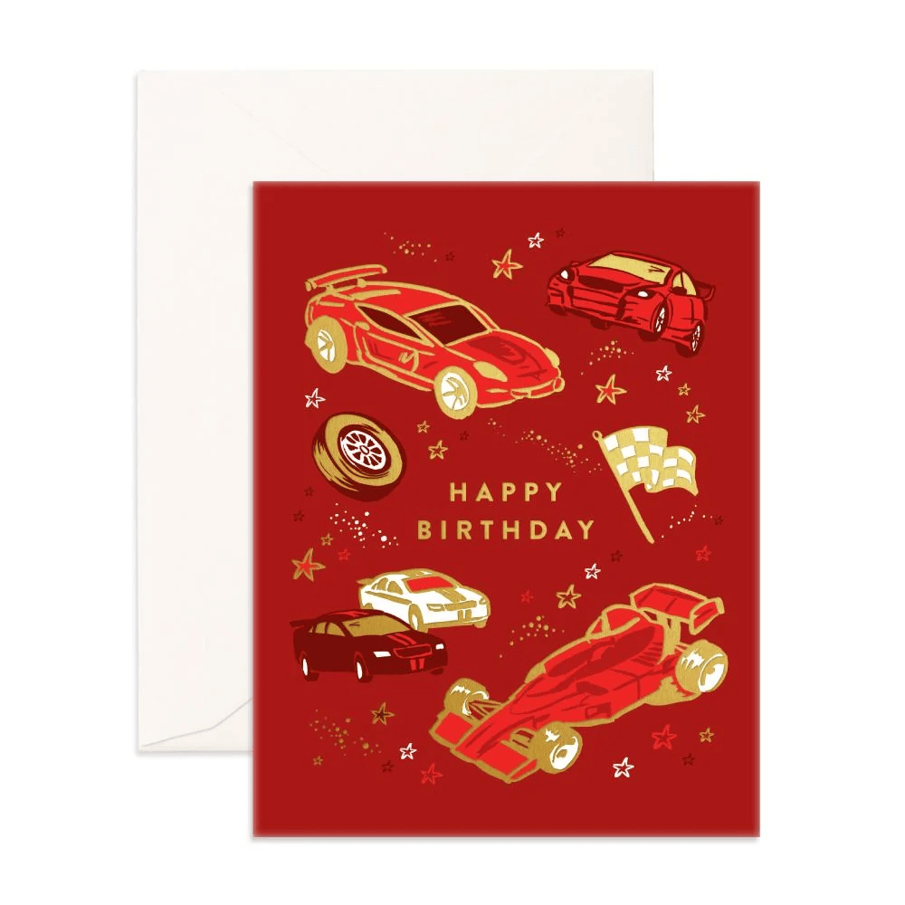Fox & Fallow Happy Birthday Cars Greeting Card