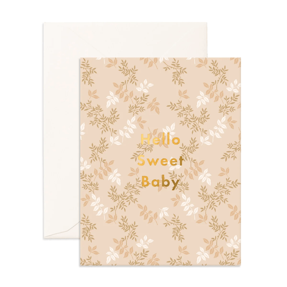 Fox & Fallow Hello Sweet Baby Cedarwood Greeting Card