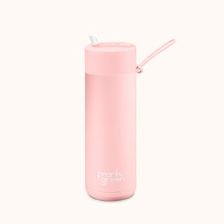 Frank Green 20oz Ceramic Reusable Bottle with Straw Lid Blush Pink