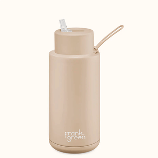 Frank Green 34oz Ceramic Reusable Bottle with Straw Lid Soft Stone