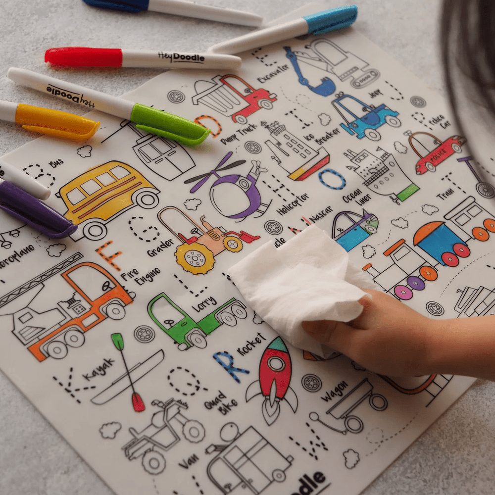 HeyDoodle Reusable Silicone Drawing Mat Toot Toot Honk