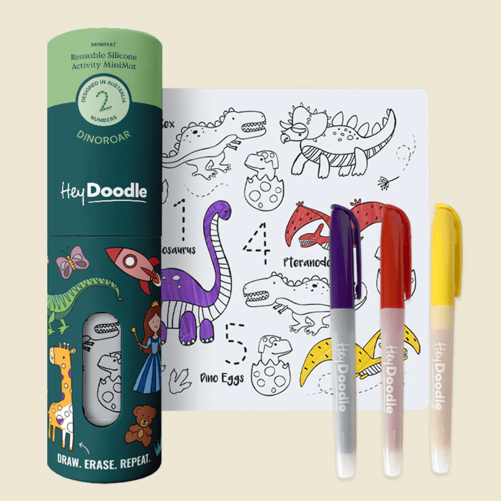 HeyDoodle Reusable Silicone MiniMat Dino Roar