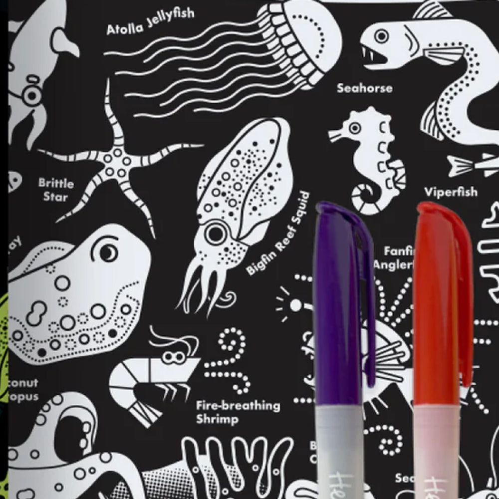 HeyDoodle Reusable Silicone MiniMat Glow-in-the-Deep