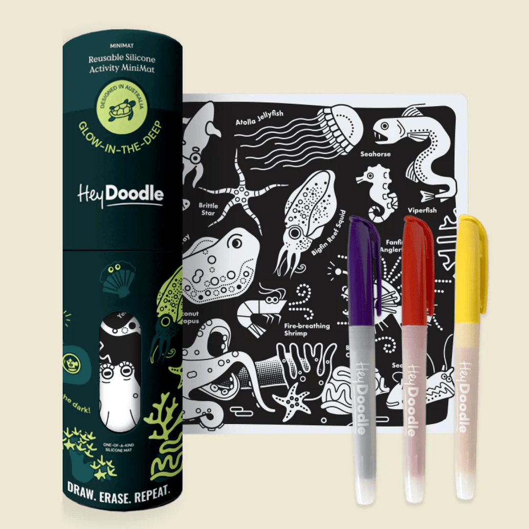 HeyDoodle Reusable Silicone MiniMat Glow-in-the-Deep