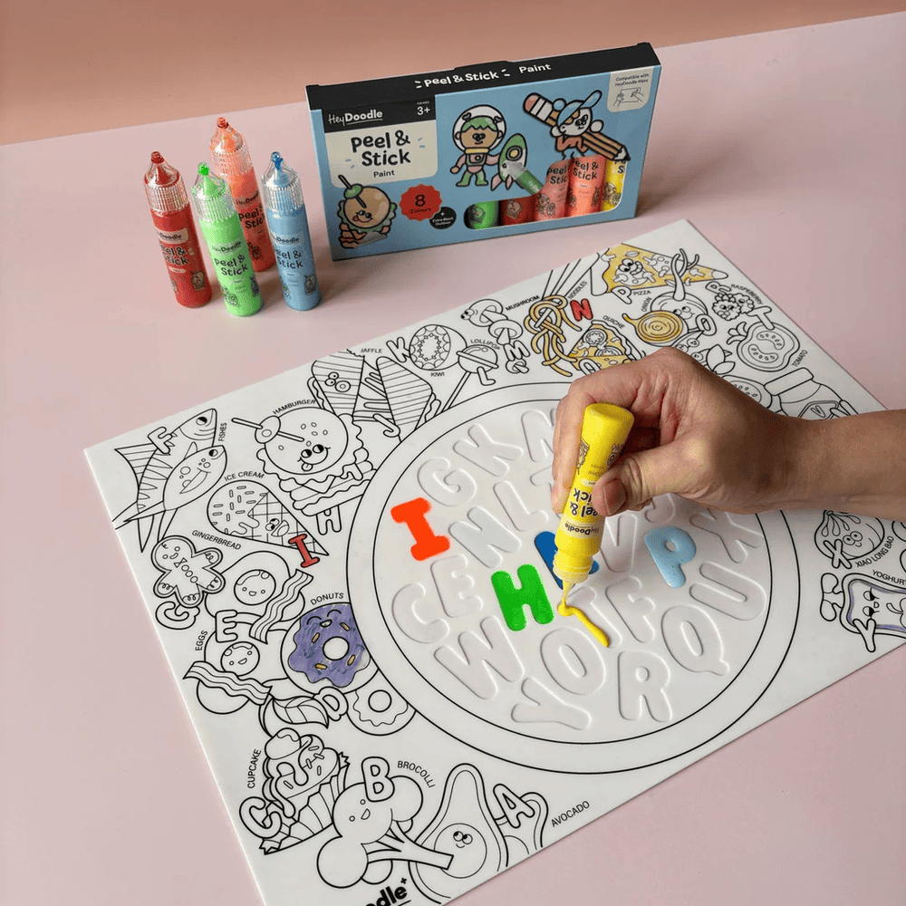 HeyDoodle Solid Peel & Stick Paint - Easy Peel and Stickable Colours