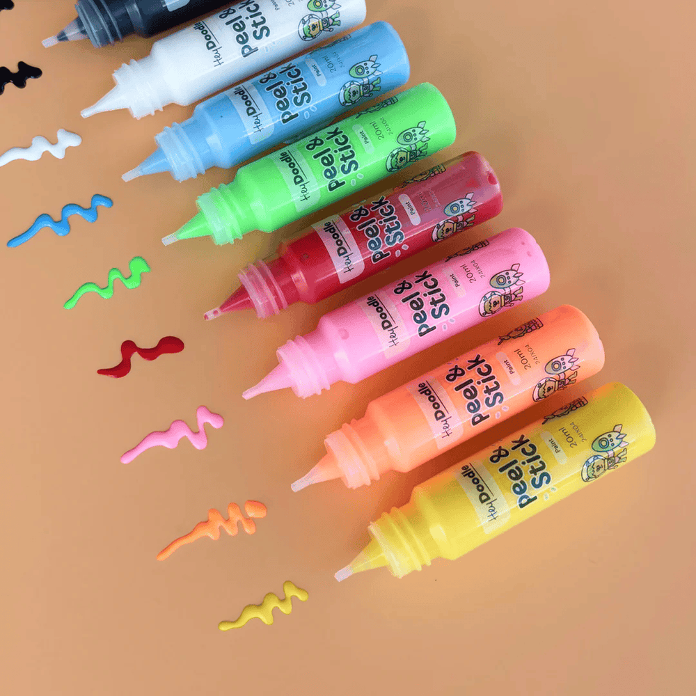 HeyDoodle Solid Peel & Stick Paint - Easy Peel and Stickable Colours