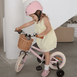 12 Inch Classic Pedal Bike with Wicker Basket Blush Pink