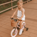 12 Inch Classic Pedal Bike with Wicker Basket Blush Pink