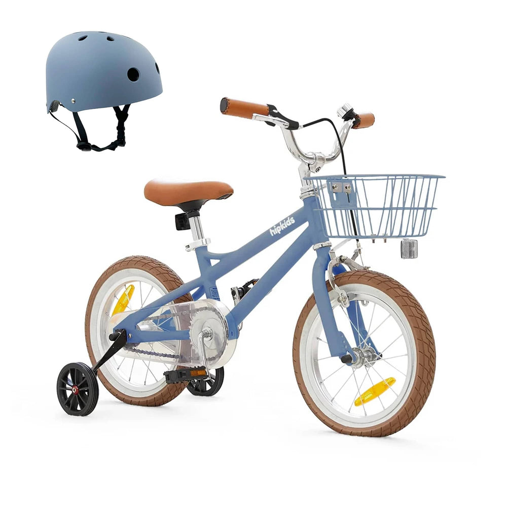 14 Inch Pedal Bike and Helmet Bundle Steel Blue