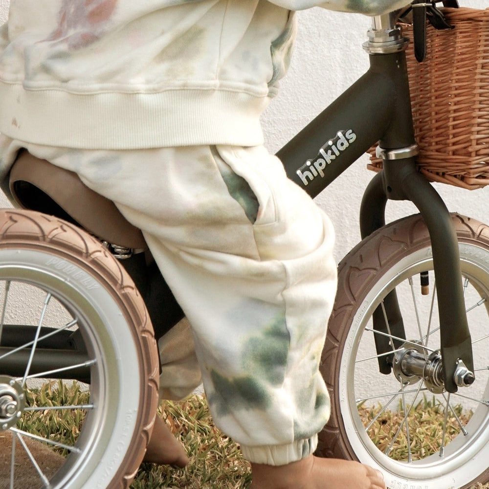 2 in 1 Steel Trike/Balance Bike (incl. wicker basket) Olive