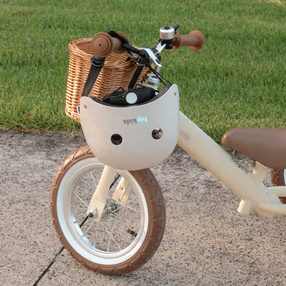 2 in 1 Steel Trike/Balance Bike (incl. wicker basket) Vintage White
