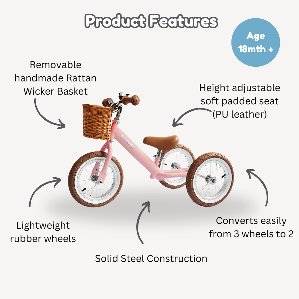 Steel 2 in 1 Trike with Carry Strap Bundle