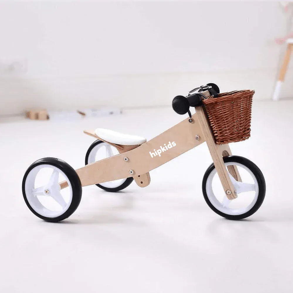 2 in 1 Toddler Mini-Trike/Balance Bike with Wicker Basket