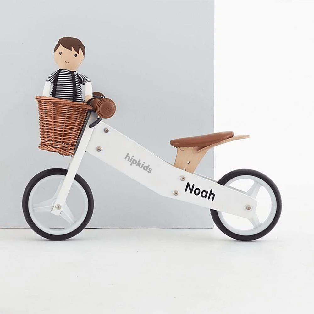 2 in 1 Toddler Mini-Trike with Wicker Basket White