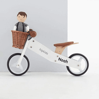 2 in 1 Toddler Mini-Trike with Wicker Basket White