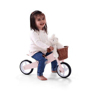 2 in 1 Toddler Mini-Trike with Wicker Basket Blush Pink