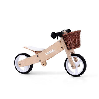 2 in 1 Toddler Mini-Trike with Wicker Basket Natural