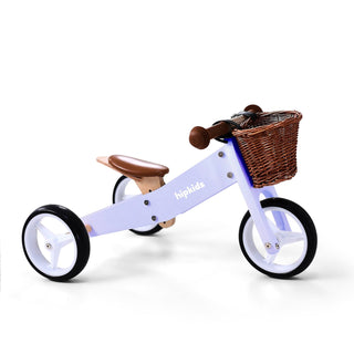 2 in 1 Toddler Mini-Trike with Wicker Basket Lilac