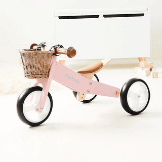 2 in 1 Toddler Mini-Trike/Balance Bike with Wicker Basket