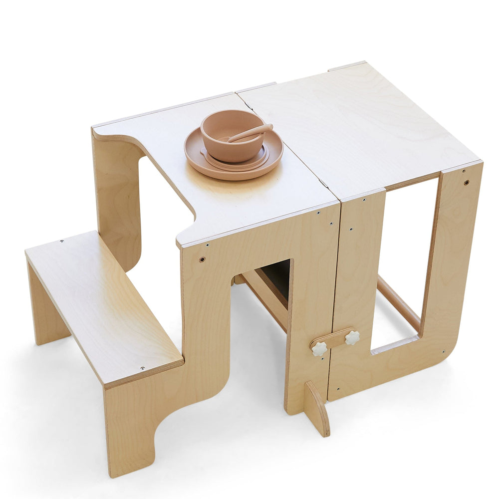 3 in 1 Convertible Learning Tower|Table Natural