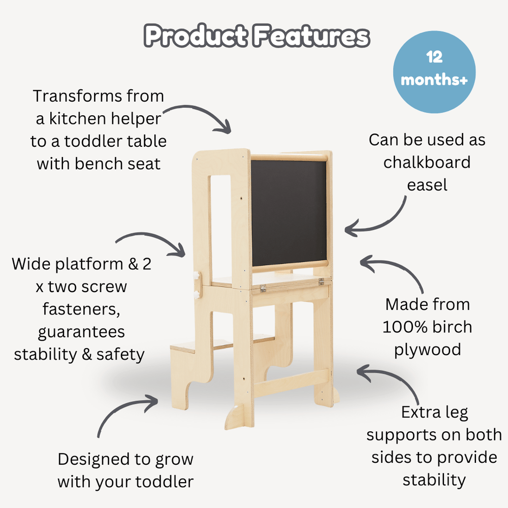 3 in 1 Convertible Learning Tower|Table