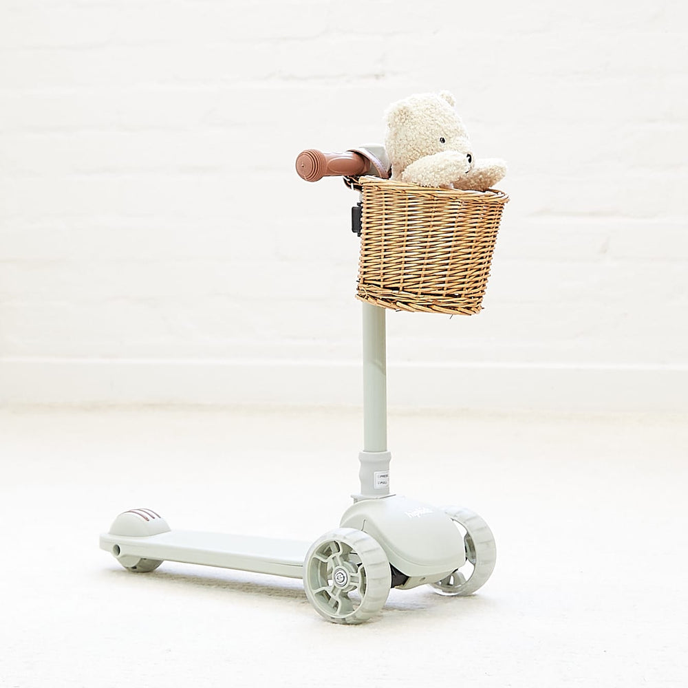 3 Wheel Scooter with Wicker Basket Sage