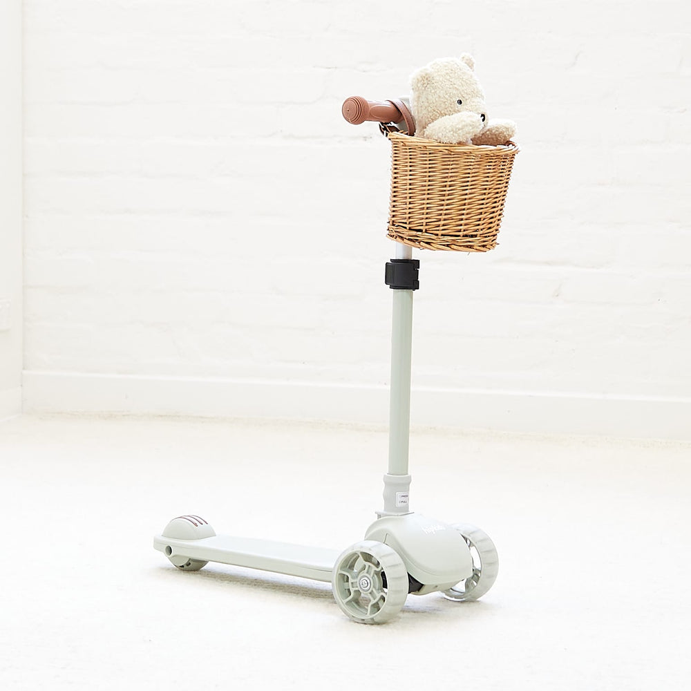 3 Wheel Scooter with Wicker Basket Sage