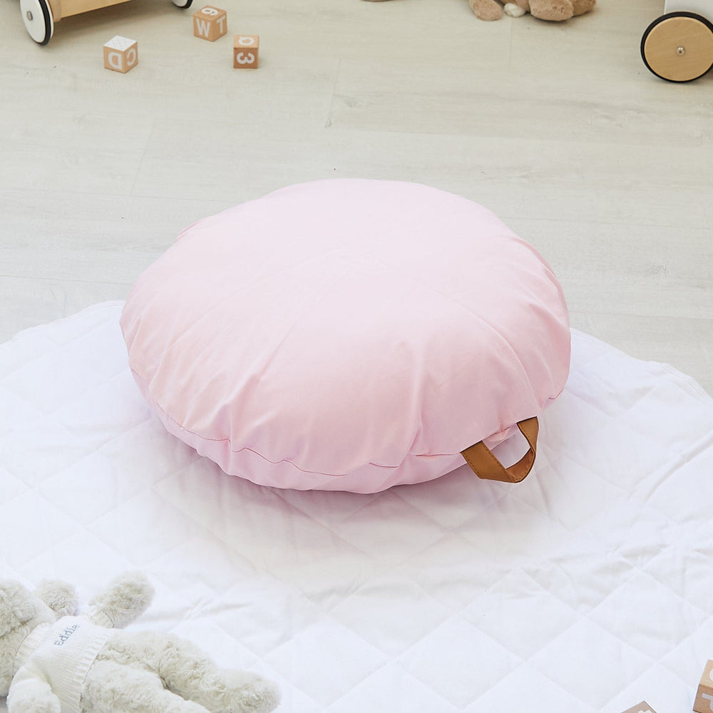 BAYLEY Cushion w/Tan Handle - Single Pale Pink