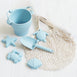 Beach Towel & Silicone Sand Toy Bundle Blue Mist