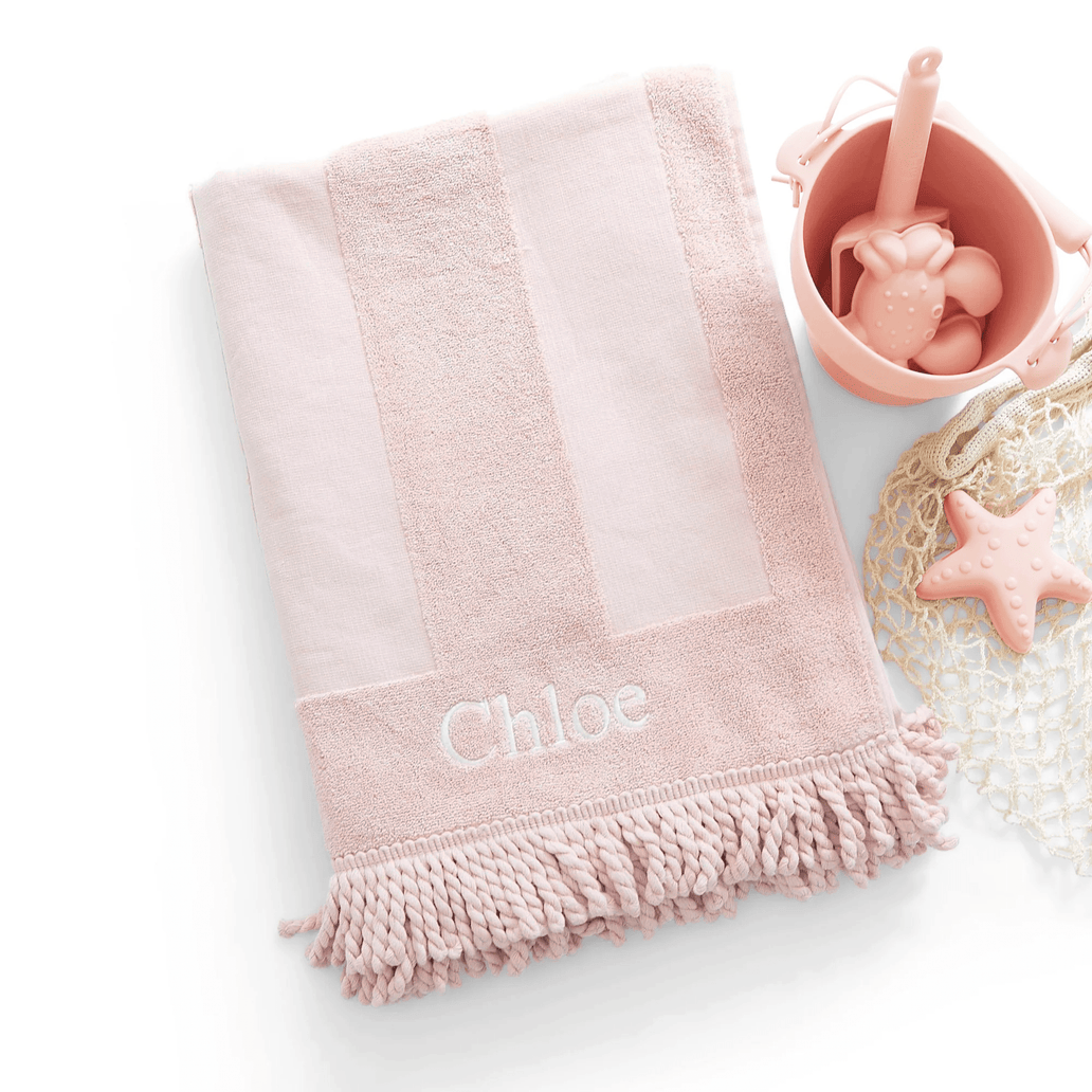 Beach Towel & Silicone Sand Toy Bundle - Preorder Pink Lemonade