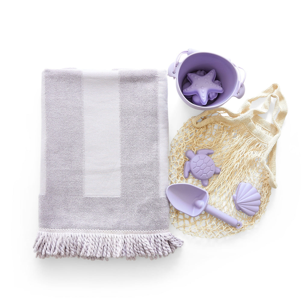 Beach Towel & Silicone Sand Toy Combo Lilac