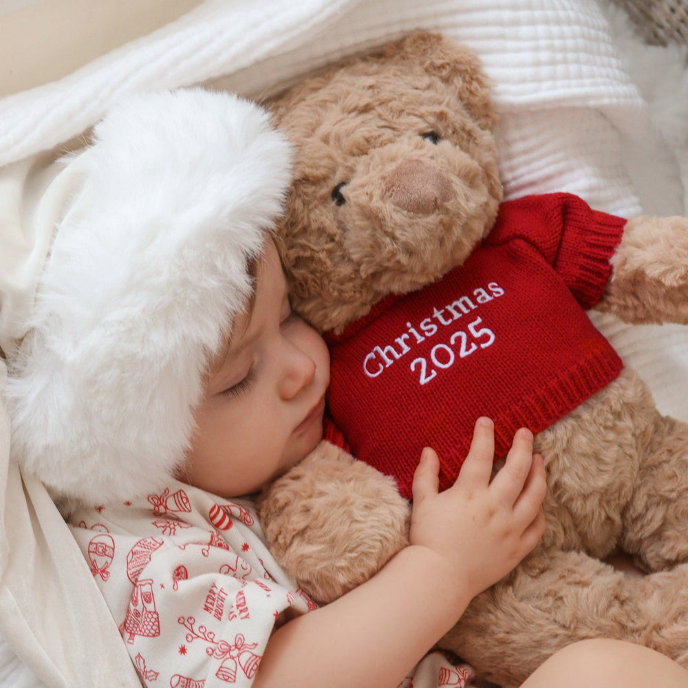 Biscuit the Bear with Sweater Cherry Red