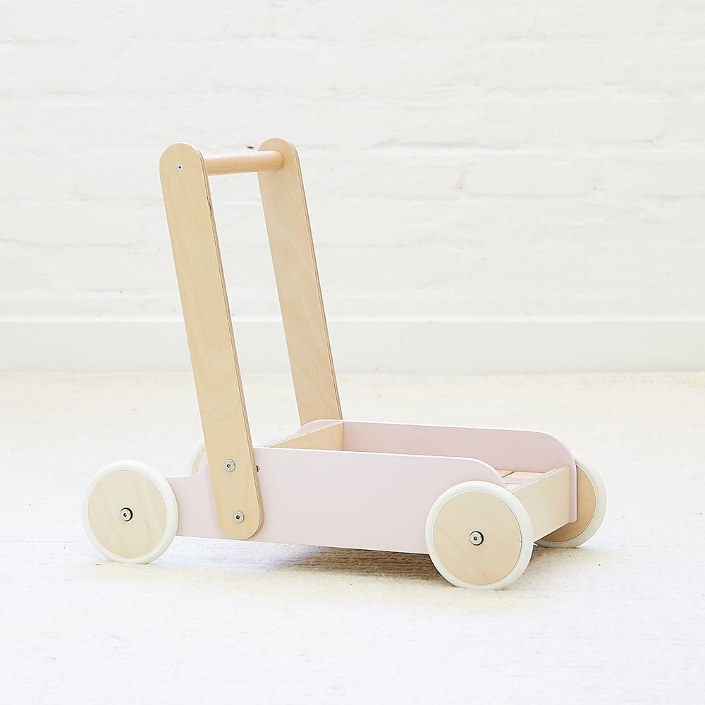 Bloom Baby Walker with 30pc Block Set - Preorder Soft Pink
